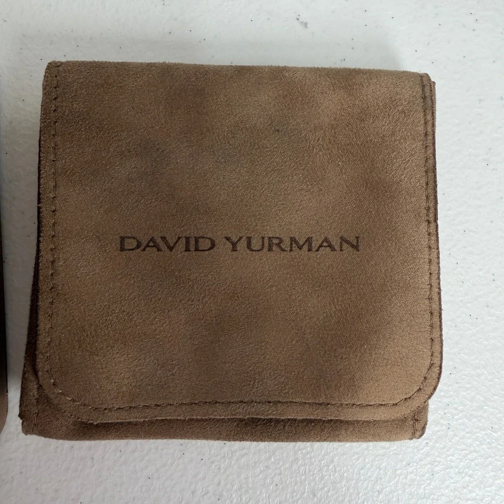 David Yurman Jewelry Box Brown Pouch Set Square Logo Storage Accessory EMPTY